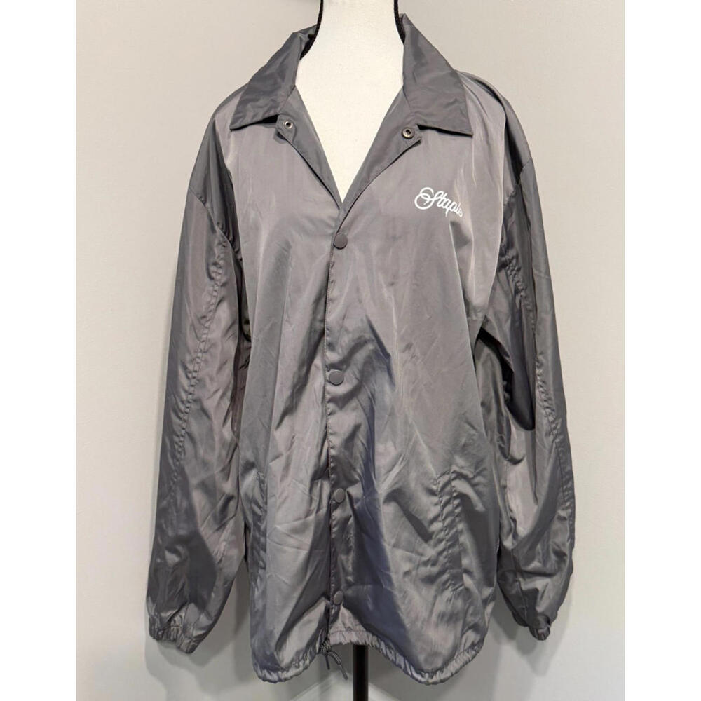Staple Pigeon Large Windbreaker Jacket Black Button up‎ Streetwear